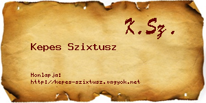 Kepes Szixtusz névjegykártya